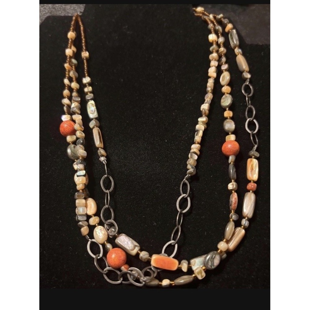 SILPADA  Sterling Silver 925 FIESTA FUN Gemstone Three Strand Necklace N1563